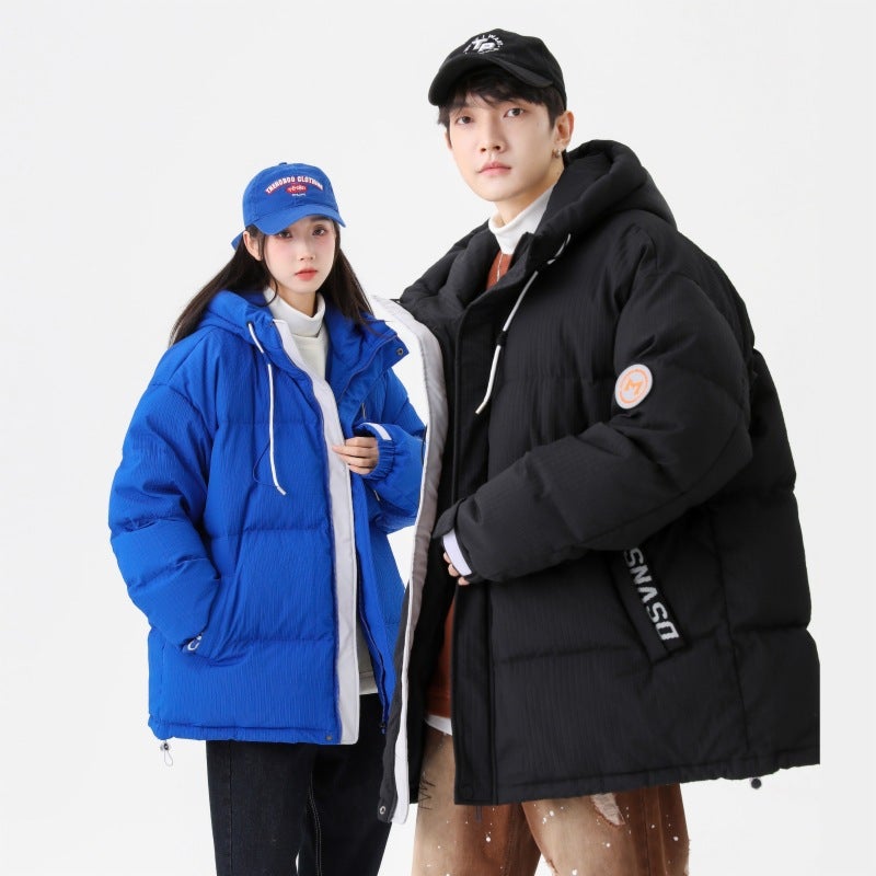 Explosions Men'S Cotton-Padded Jacket Hooded Bread Clothing Men'S 2023 New Fashion Warm Cotton-Padded Jacket Coat Light Plate Clothing - Image 4