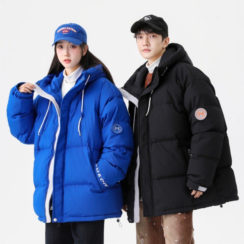 Explosions Men'S Cotton-Padded Jacket Hooded Bread Clothing Men'S 2023 New Fashion Warm Cotton-Padded Jacket Coat Light Plate Clothing - Image 3