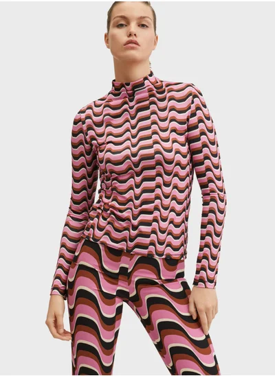 MANGO High Neck Printed T-Shirt