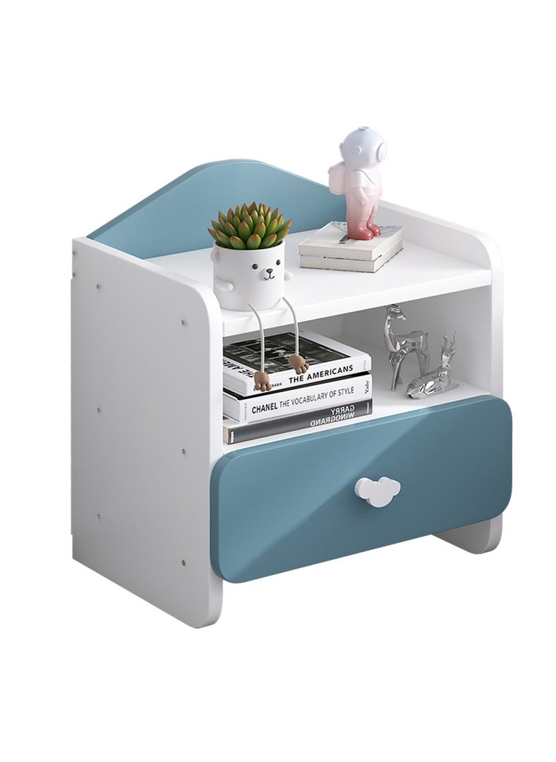 Sharpdo SHARPDO Simple Modern Bedroom Bedside Table Small Storage Cabinet C-Shaped Guardrail Design with Single Drawer 40*30*45CM  - Image 1