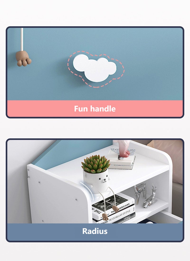 Sharpdo SHARPDO Simple Modern Bedroom Bedside Table Small Storage Cabinet C-Shaped Guardrail Design with Single Drawer 40*30*45CM  - Image 5