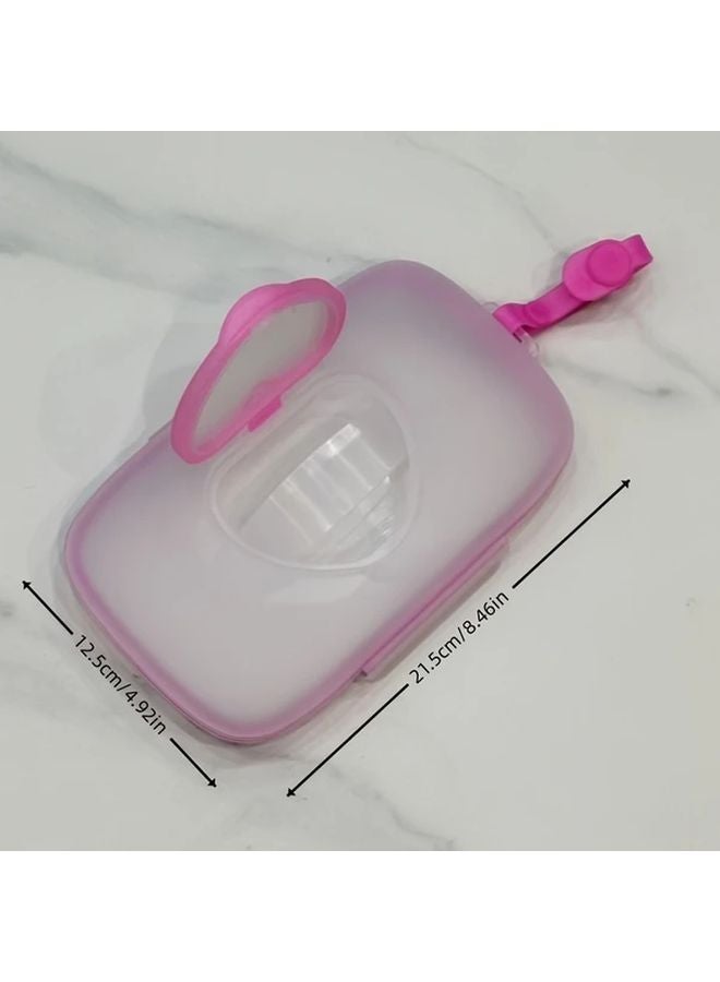 Pastel Pink Wet Wipe Dispenser Box With Clear Window And Heart Shaped Lid - Image 5