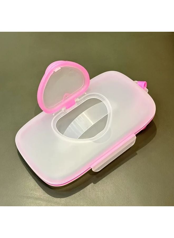 Pastel Pink Wet Wipe Dispenser Box With Clear Window And Heart Shaped Lid - Image 2