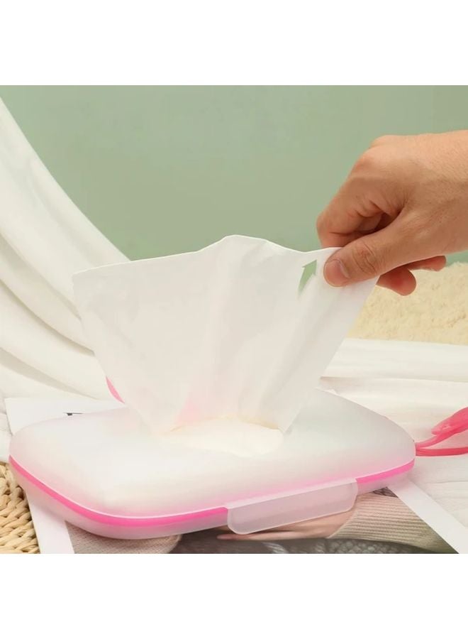 Pastel Pink Wet Wipe Dispenser Box With Clear Window And Heart Shaped Lid - Image 3