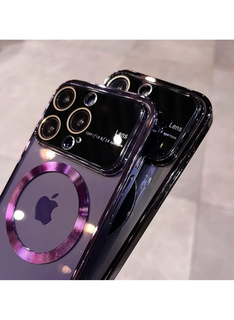 A.M Window Glass Lens Camera Protector, Magsafe Compatible, Clear Hard Magnetic Phone Cases, Clear Luxury Slim Cover - Image 3