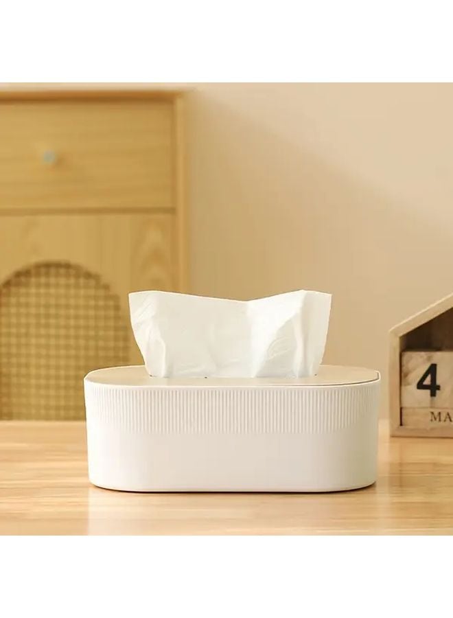 Coffee Modern Wooden Lid Tissue Box Plastic Kitchen Bathroom Organizer - Image 3