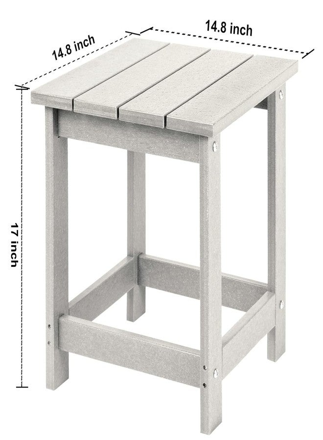 LZRS Adirondack Square Outdoor Side Table, Pool Composite Patio Table,HDPE End Tables for Backyard,Pool, Indoor Companion, Easy Maintenance & Weather Resistant(Sand) - Image 2