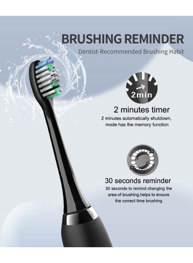 general Electric Toothbrush, Sonic Type for Adults & Teens, 8 Brush Heads, Travel Case, 6 Modes, 40000 VPM Electric Motor, IPX7 Waterproof, 2 Minutes Timer, Wireless Charging, One Charge for 100 Days（Violet） - Image 4
