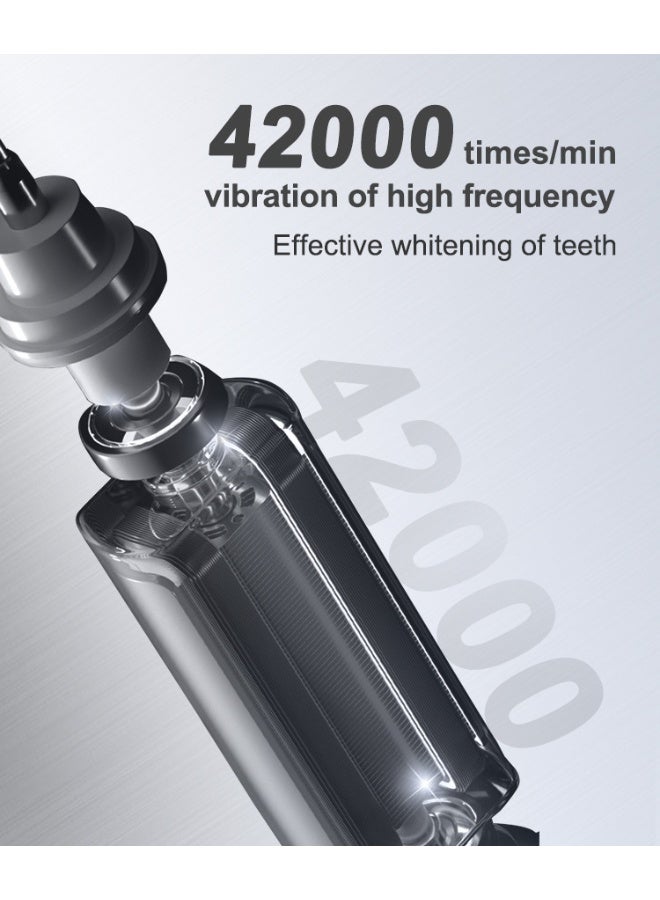 general Electric Toothbrush, Sonic Type for Adults & Teens, 8 Brush Heads, Travel Case, 6 Modes, 40000 VPM Electric Motor, IPX7 Waterproof, 2 Minutes Timer, Wireless Charging, One Charge for 100 Days（Violet） - Image 5