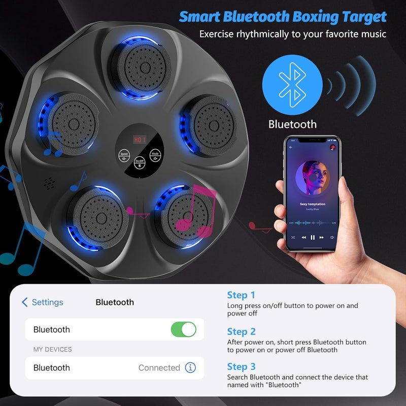 TGLLM Music Boxing Machine, Smart Bluetooth Boxing Machine for Adults & Kids, Boxing Machine Wall Mounted Music, Boxing Training Machine with Boxing Gloves for Home, Office, Gym - Image 5