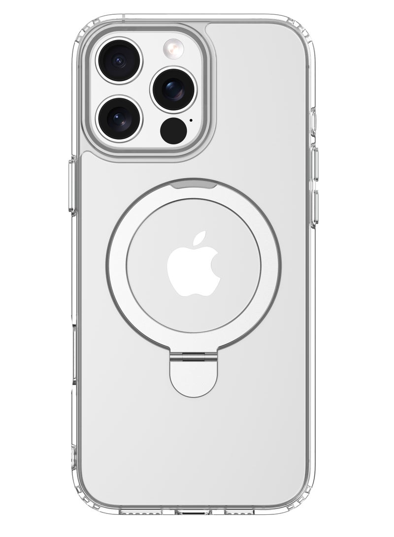 devia MagSafe Clear iPhone 16 Pro Case with 2-in-1 Magnetic Grip and Stand [iPhone 16 Pro Case] ​​Drop tested from a height of 2 meters; made of premium TPU+PC material with a built-in metal magnetic stand - Image 1