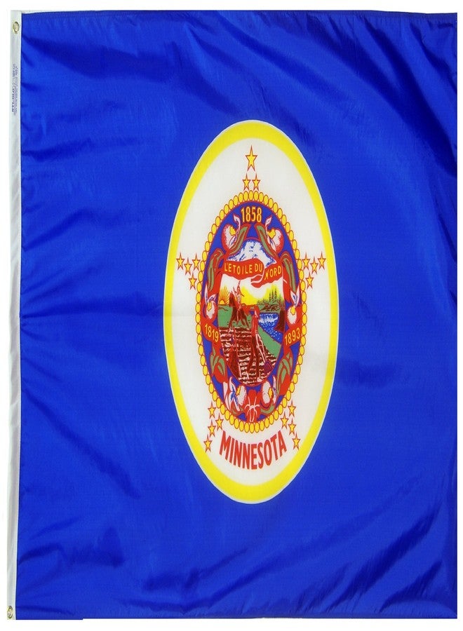 Annin Flagmakers Model 142760 Minnesota State Flag 3x5 ft. Nylon SolarGuard Nyl-Glo 100% Made in USA to Official State Design Specifications. - Image 1