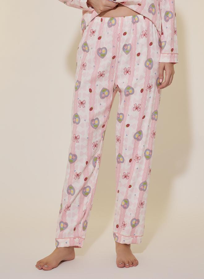 تايك تو طقم بيجامة بأكمام طويلة وطبعة شاملة - Image 5