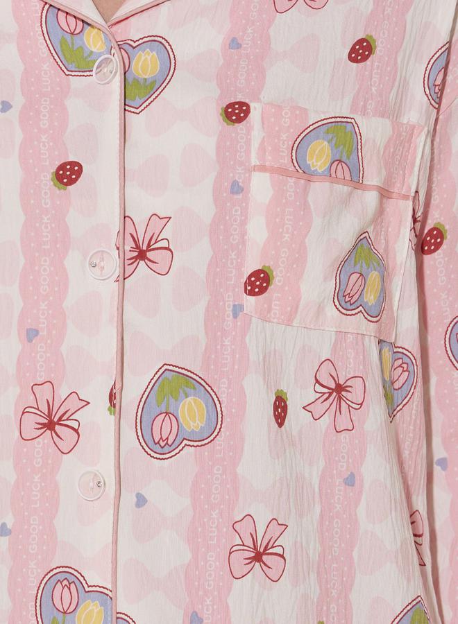 تايك تو طقم بيجامة بأكمام طويلة وطبعة شاملة - Image 3