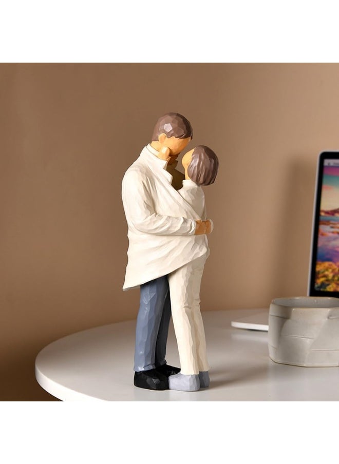YINZUO YINZUO Romantic Couple Figurines Handcrafted Wedding and Anniversary Decoration Set, Elegant Resin Sculptures for Home Décor, Love-Themed Gifts for Special Occasions (Design 4)  - Image 1