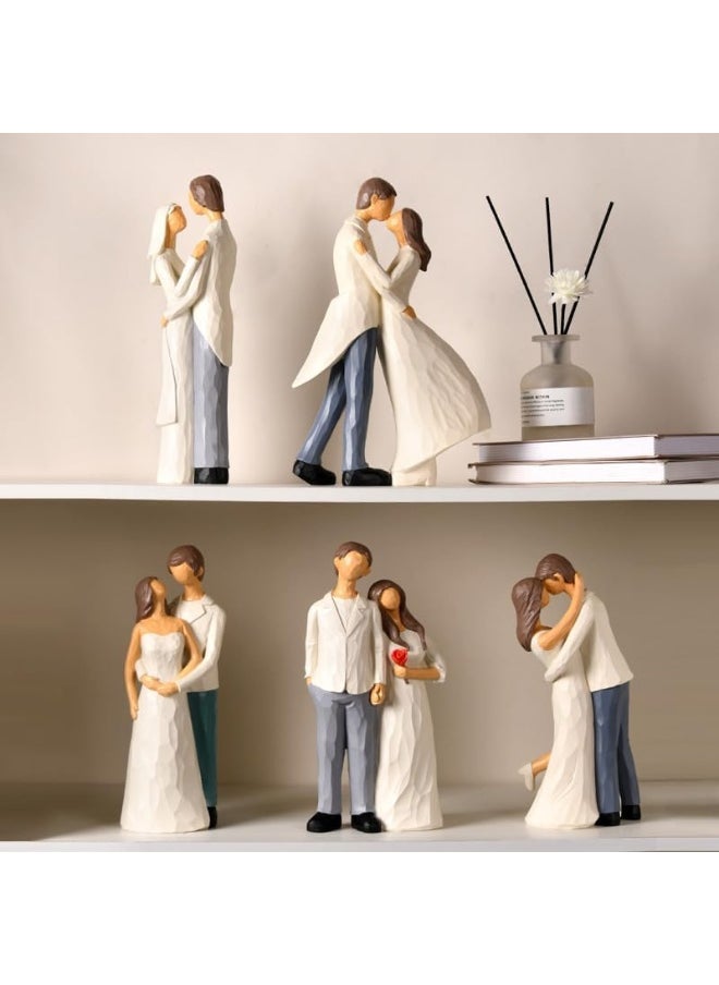 YINZUO YINZUO Romantic Couple Figurines Handcrafted Wedding and Anniversary Decoration Set, Elegant Resin Sculptures for Home Décor, Love-Themed Gifts for Special Occasions (Design 4)  - Image 5