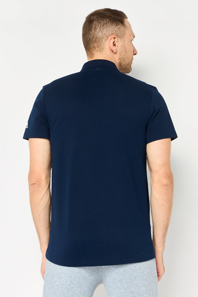 Adidas Men Sportswear Fit Short Sleeve Outdoor Polo Shirt, Navy - Image 3