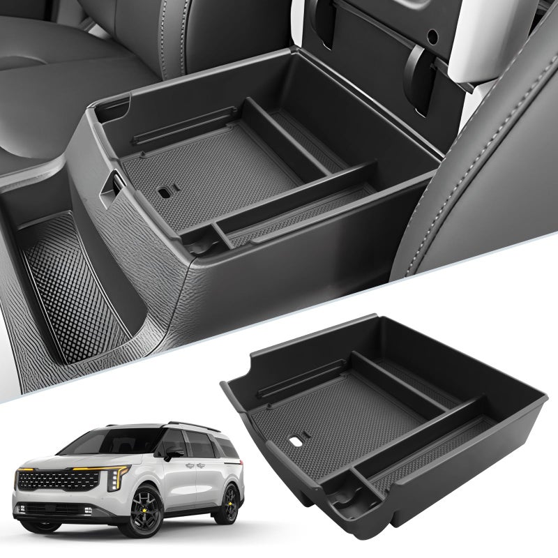 SKTU for 2025 2026 Kia Carnival Center Console Organizer for 2025 2026 Kia Carnival LXLXSEXSXSX Prestige Console Tray Kia Carnival 2025 2026 Accessories Armrest Storage Box with Coins Holder - Image 2