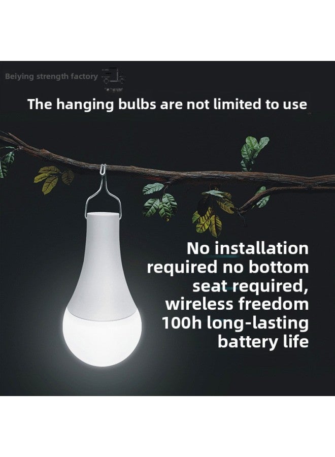 Loquat Rechargeable Led Bulb Power Failure Emergency Multi-function USB Mobile Super Bright Outdoor Night Market Stall Toilet Camping Light-Power Of Light Source:Long Battery Life Model Comes With Charger-Light Color:White Light - Image 4