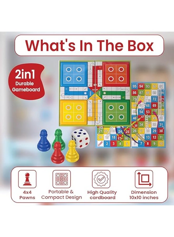 راتاناز لعبة راتنا الكلاسيكية الاستراتيجية، لعبة السلم والثعبان مع لودو 2 في 1، مناسبة لرجل الأعمال الصغير (متعددة الألوان)، من عمر 5 سنوات فما فوق - Image 4