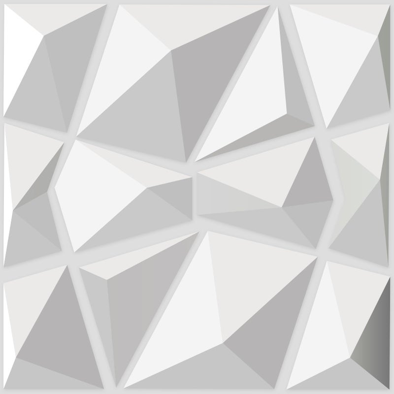 Art3d Decorative 3D Wall Panels in Diamond Design, 12"x12" Matt White (33 Pack) - Image 1