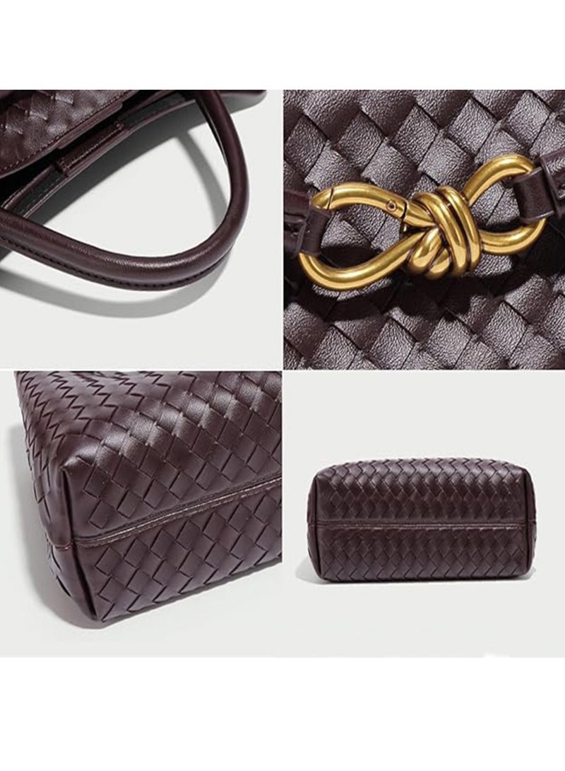 Woven Hobo Bags for Women Fashion Leather Woven Tote Shoulder Bag Purses Tote Handbag  - Image 4