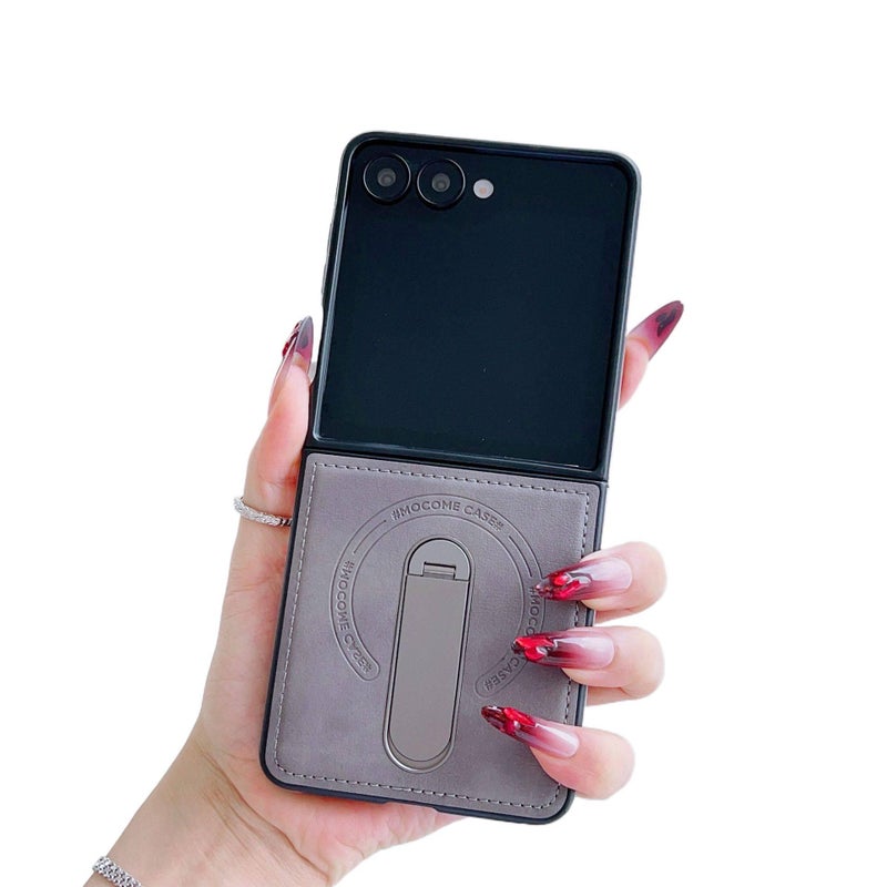 MagSafe Case , Cover for Samsung Galaxy Z Flip 4 , Kickstand , , Gray for Daily Use - Image 1