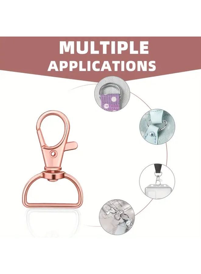 10pcs Rose Golden D Shape Lobster Clasp Keychain with D Ring and Key Clips DIY Craft Gift - Image 4
