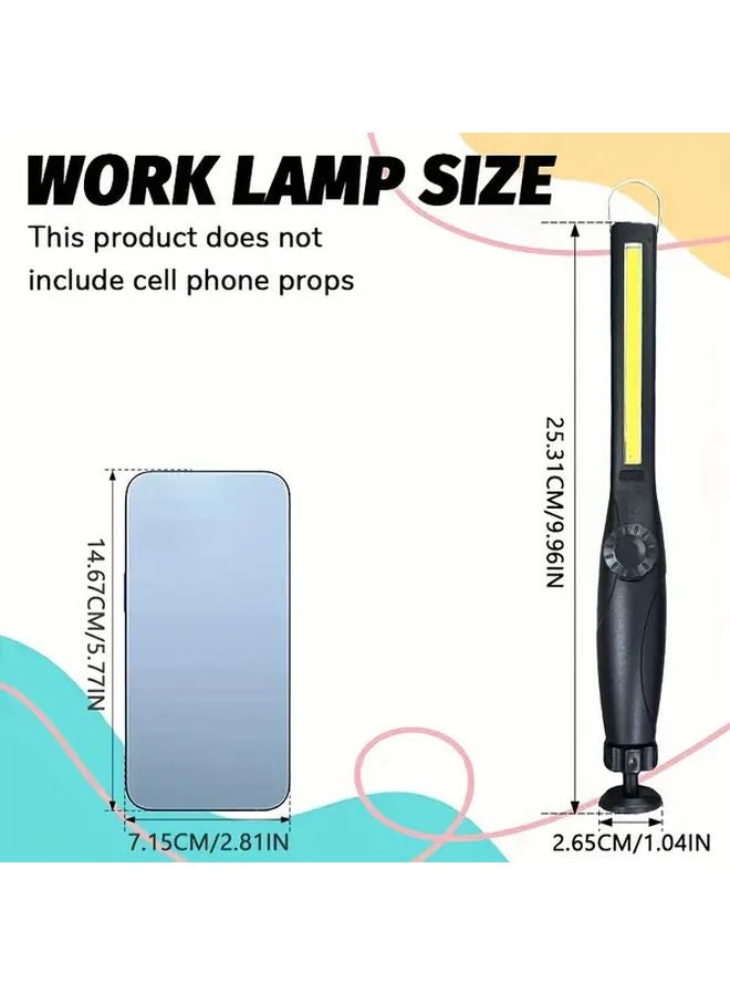 USB Rechargeable Magnetic Work Light Adjustable Brightness Hands Free Portable Flashlight - Image 4