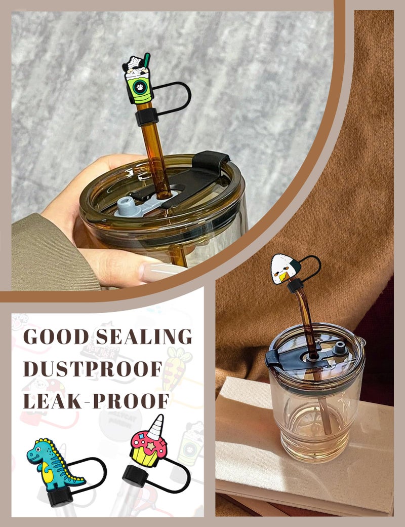YETOOME 20Pcs Random Different Straw Cover Toppers for Stanley 30&40 oz Tumbler Cute Cartoon Straw Covers Cap 10mm/0.4in Dust-Proof Reusable Lids - Image 5