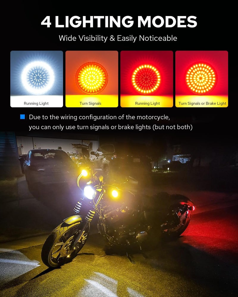 Benlari 1157 LED Turn Signals Front Rear 81 LED Lights Super Bright 1156 Bulbs Lens Kit 1986-2024 Compatible for Harley Davidson Touring Dyna Softail Sportster Street Glide Road Glide Iron 883 1200 - Image 4