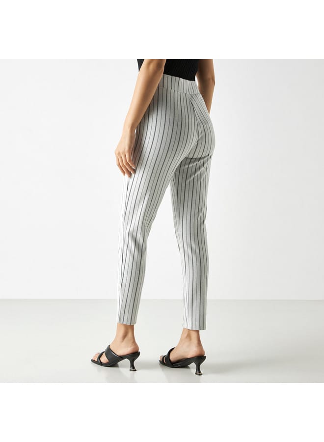 2Xtremz Striped Jacquard Treggings with Elasticised Waistband - Image 3