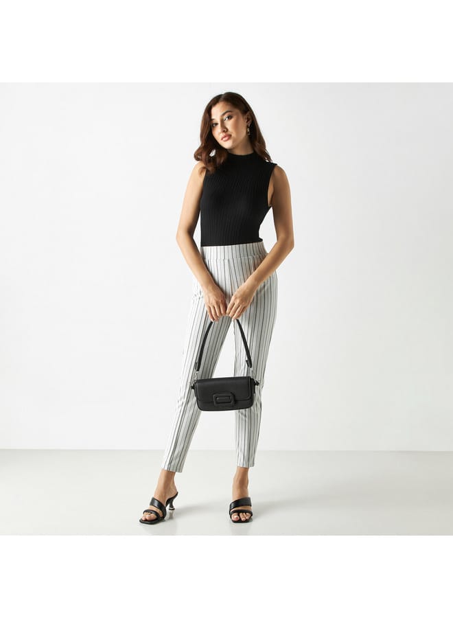 2Xtremz Striped Jacquard Treggings with Elasticised Waistband - Image 2