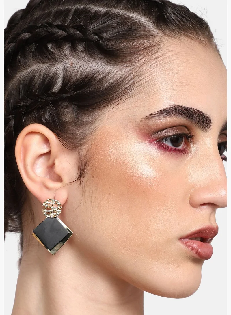 SOHI Gold Plated Party Designer Stone Drop Earring For Women