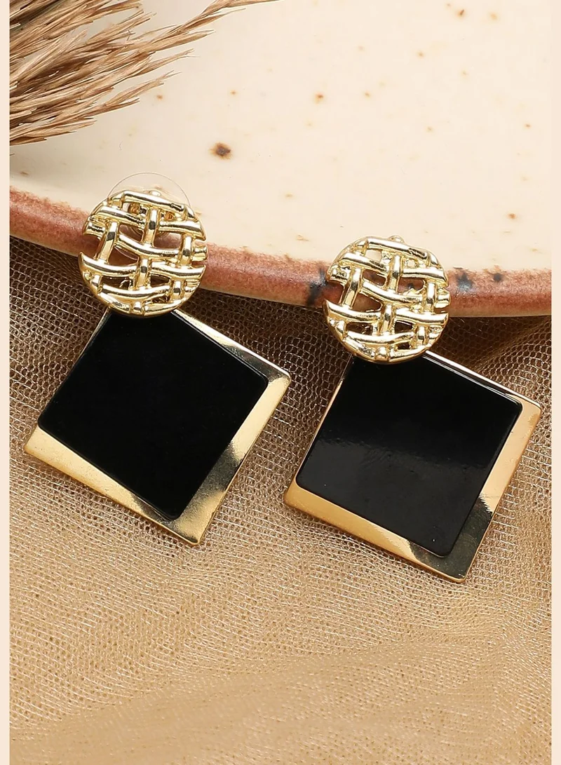 SOHI Gold Plated Party Designer Stone Drop Earring For Women