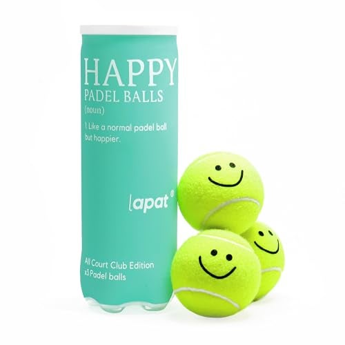 LAPAT Padel Balls - Single can w 3 Balls - Pro Quality - Paddle Tennis (Standard. Happy) - Image 1