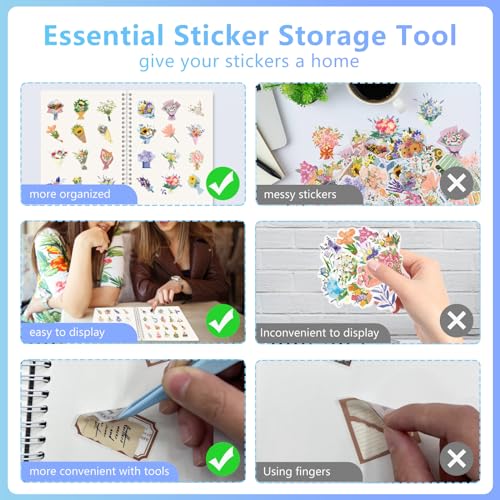 DHATMYC Reusable Sticker Book Collecting Album with 80 Sheets Blank Release Paper A5 Size Sticker Collection Storage Organizer for Adults with Tools (Black) - Image 2