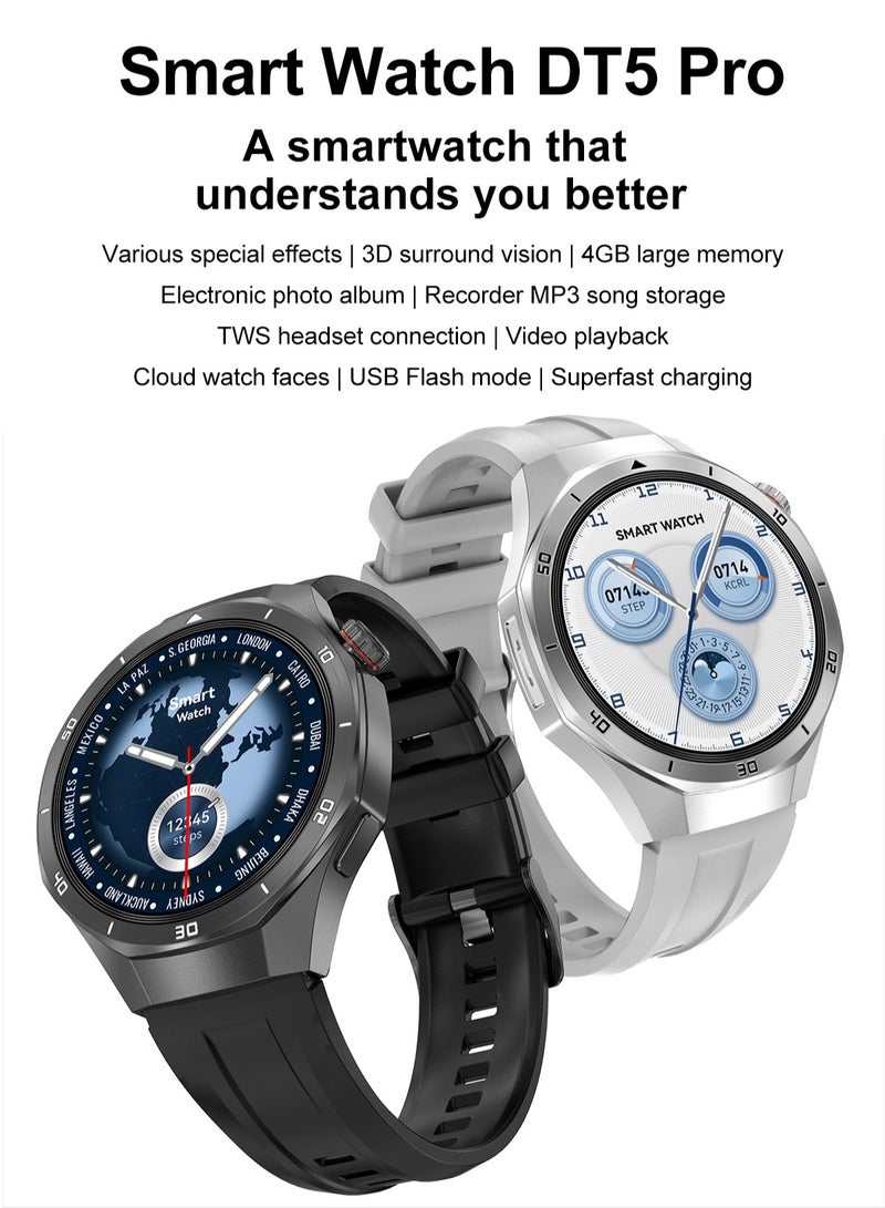 RollsTimi  Men's Bluetooth Smartwatch,Smart Wearable Watch, 1.46-Inch High-Definition Full-Screen Touch, Multiple Sports Modes, Sports Sleep Monitoring, Universal For IOS And Android Systems RT DT5 Pro - Image 2