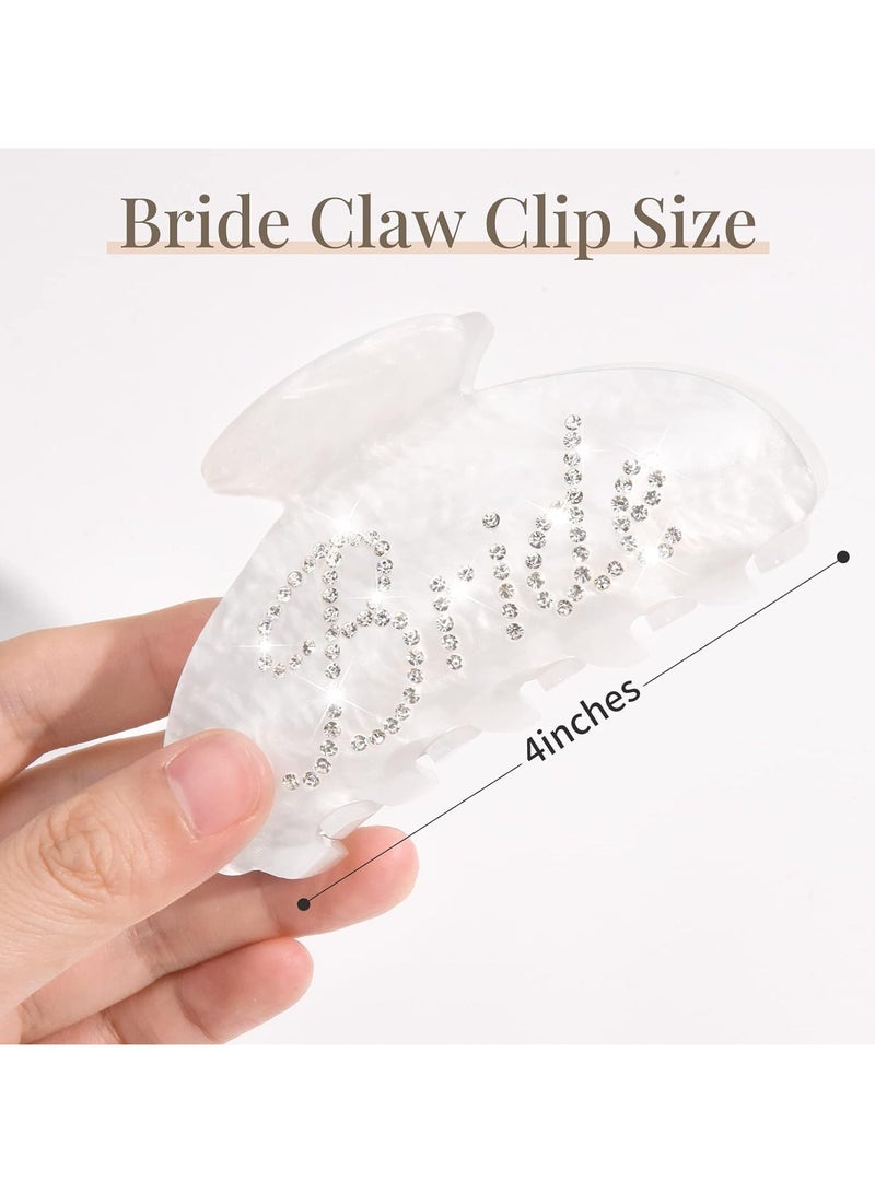 Goolsky مشبك شعر عروس 1 قطعة، مشبك شعر أكريليك أبيض، دبابيس موز، زينة حفلة توديع العزوبية، هدية وصيفة العروس - Image 2