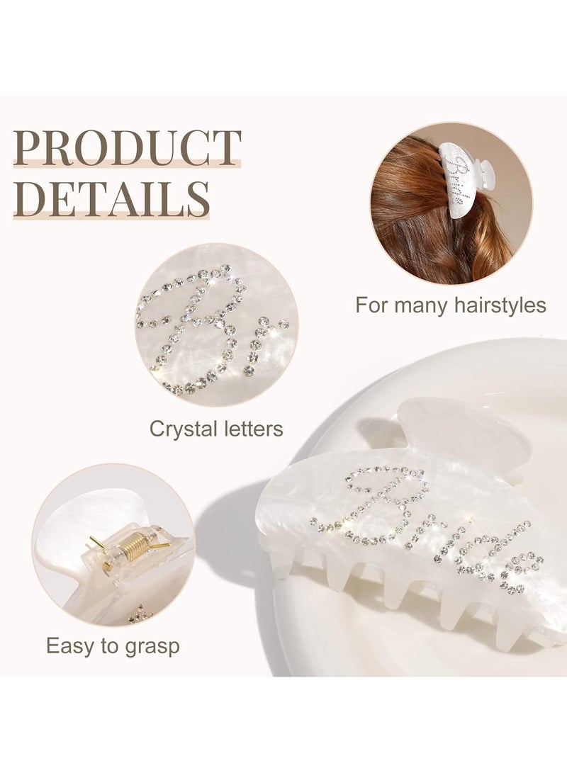 Goolsky مشبك شعر عروس 1 قطعة، مشبك شعر أكريليك أبيض، دبابيس موز، زينة حفلة توديع العزوبية، هدية وصيفة العروس - Image 3
