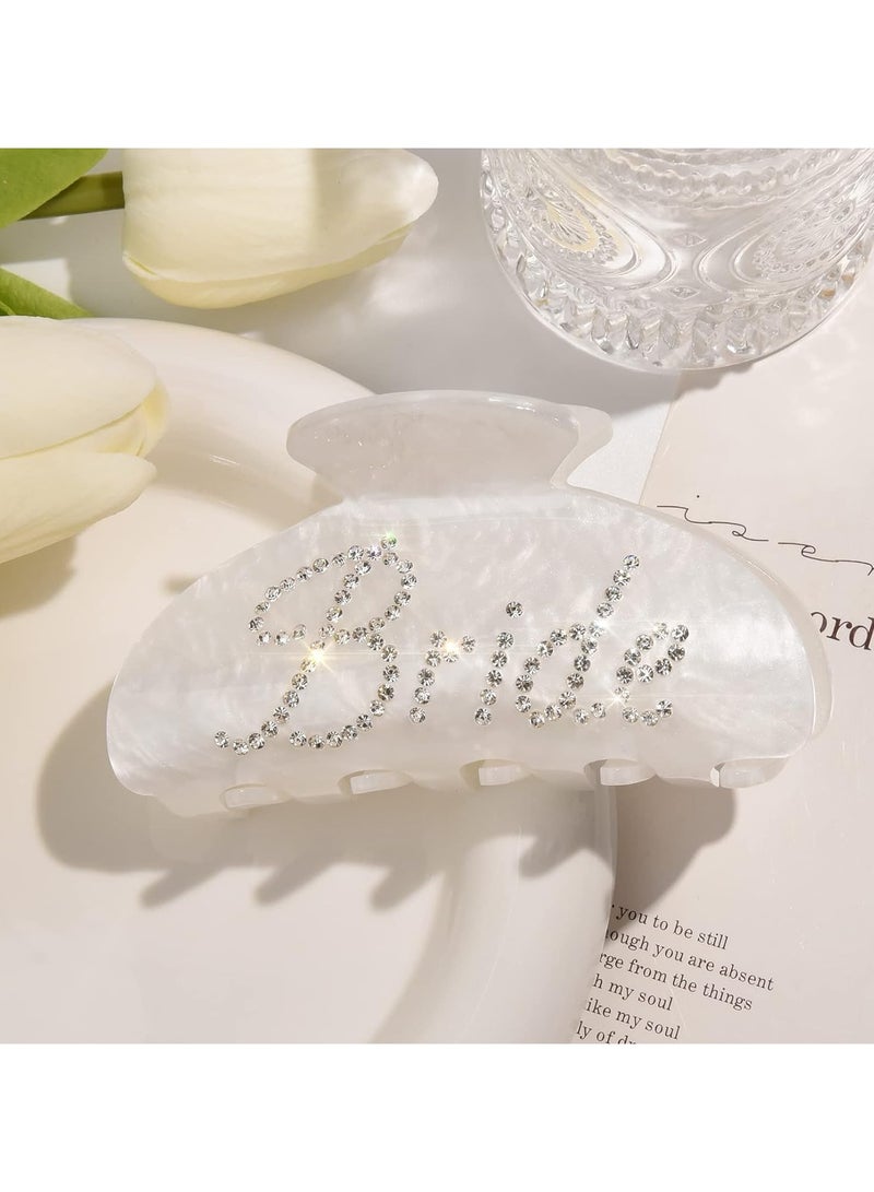 Goolsky مشبك شعر عروس 1 قطعة، مشبك شعر أكريليك أبيض، دبابيس موز، زينة حفلة توديع العزوبية، هدية وصيفة العروس - Image 5