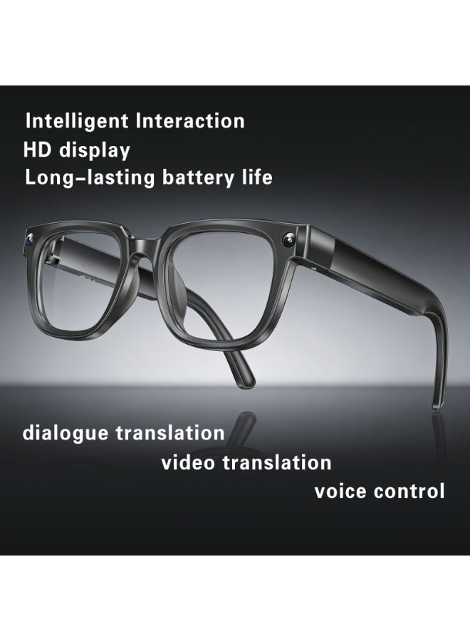 AI smart glasses with an 8MP camera, supporting video recording and photography, real-time translation of over 140 languages, ideal for travel and business trips (transparent with blue light protection). - Image 3