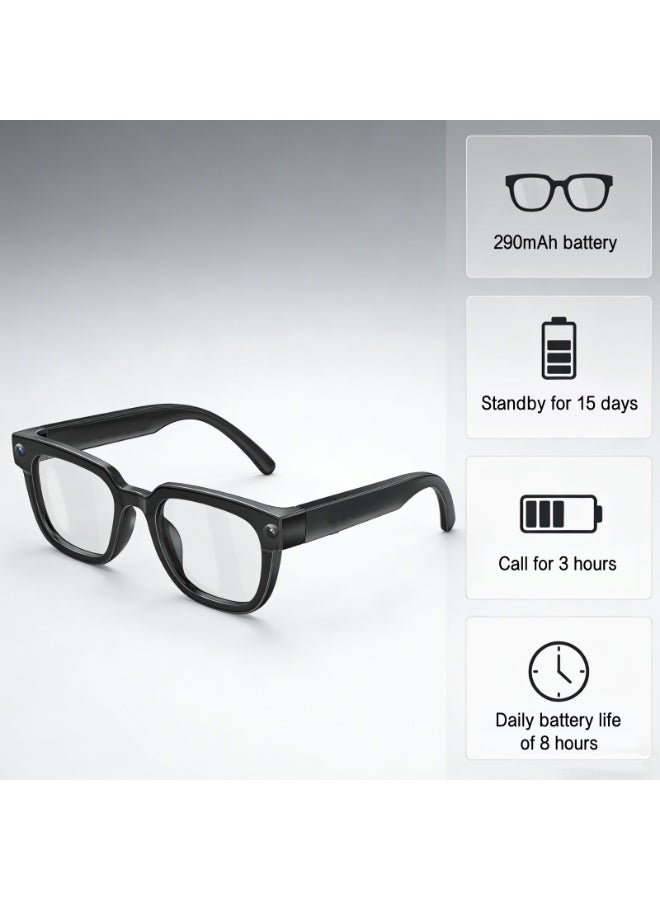 AI smart glasses with an 8MP camera, supporting video recording and photography, real-time translation of over 140 languages, ideal for travel and business trips (transparent with blue light protection). - Image 5