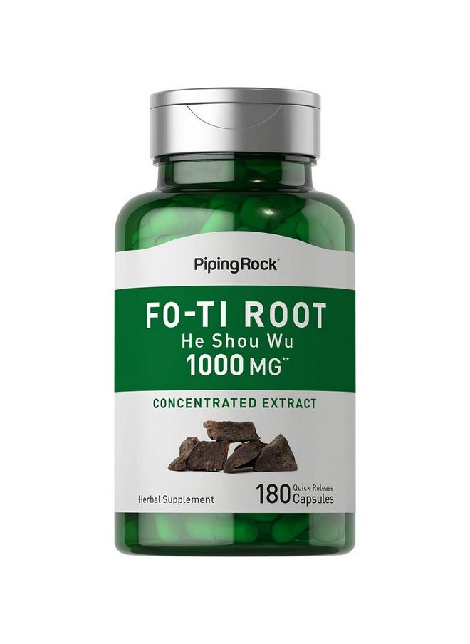 Piping Rock Foti Root 1000 Mg ; 180 Capsules ; High Strength Heshouwu ; Nongmo Gluten Free  - Image 2