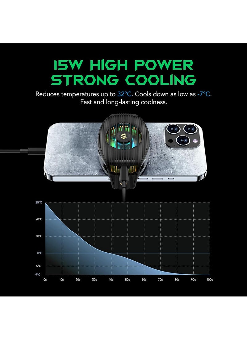 بلاك شارك مبرد هاتف الألعاب Black Shark FunCooler 4 مروحة تبريد سلكية خفيفة الوزن وهادئة للهاتف المحمول مع ضوء RGB مبرد للهاتف الخلوي لهاتف iPhone/Android  - Image 3