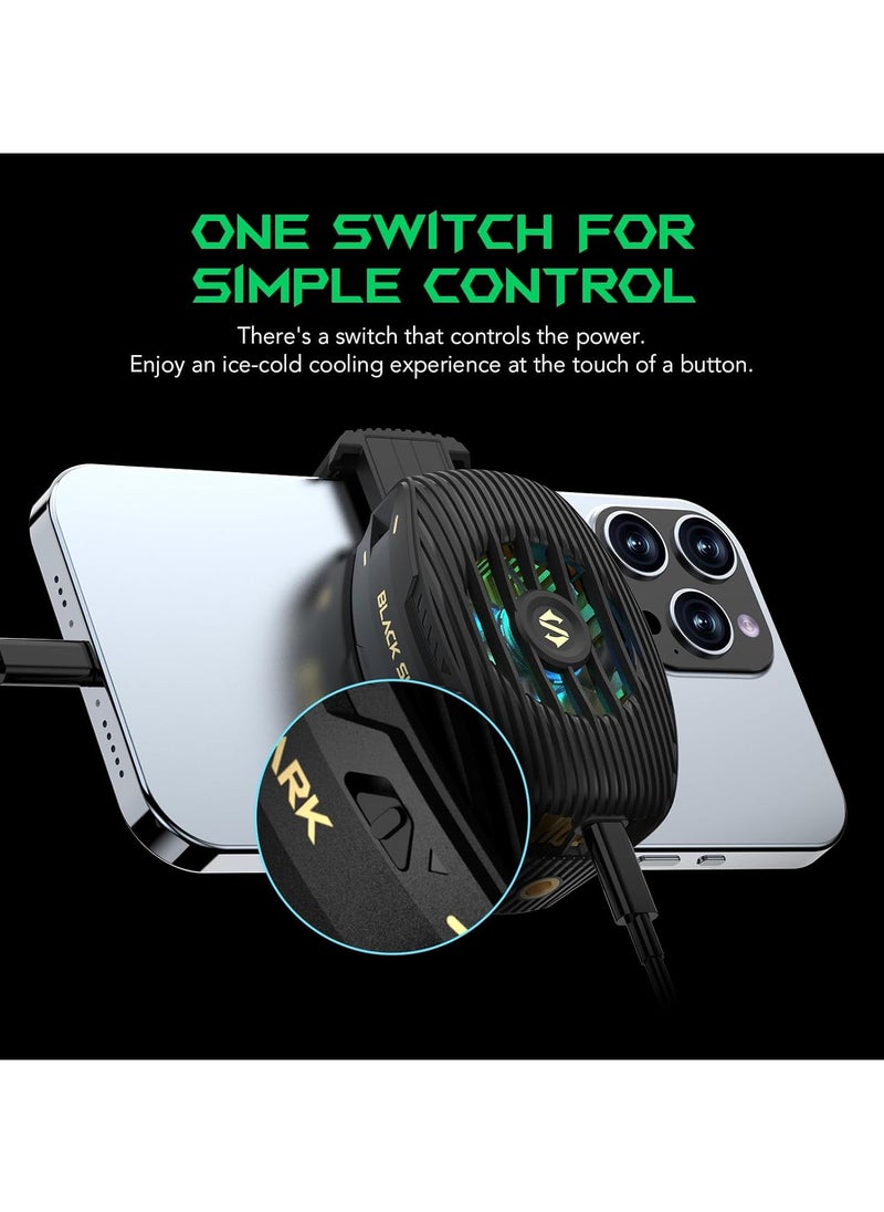 بلاك شارك مبرد هاتف الألعاب Black Shark FunCooler 4 مروحة تبريد سلكية خفيفة الوزن وهادئة للهاتف المحمول مع ضوء RGB مبرد للهاتف الخلوي لهاتف iPhone/Android  - Image 5