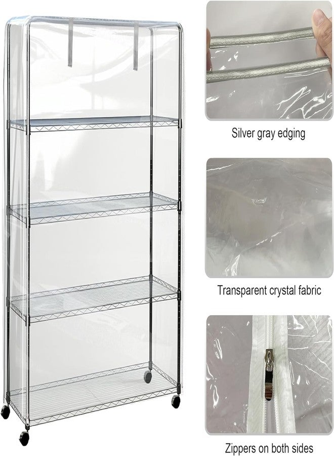 IndigoTempest9 Frosted PVC Shelf Cover with Zipper - Semi-Transparent, Waterproof & Dustproof Wire Rack Protector, 48 x 18 x 72 inches, Cover Only - Image 3