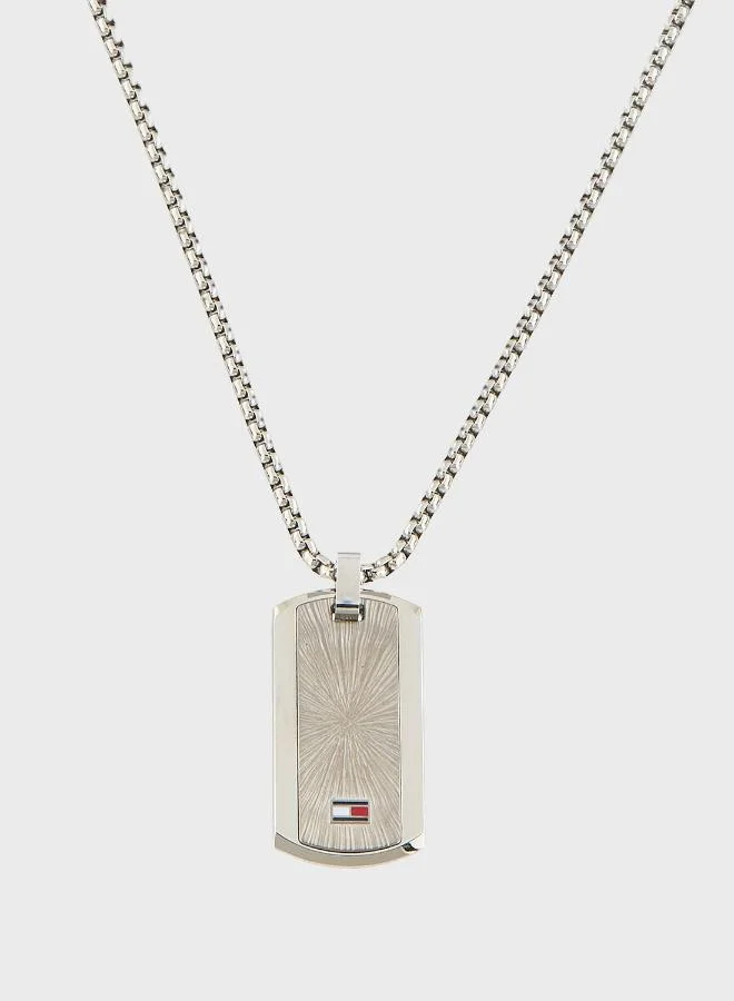 TOMMY HILFIGER Mens Pendant Necklace In Stainless Steel With An Engraved Plaque - 2790627