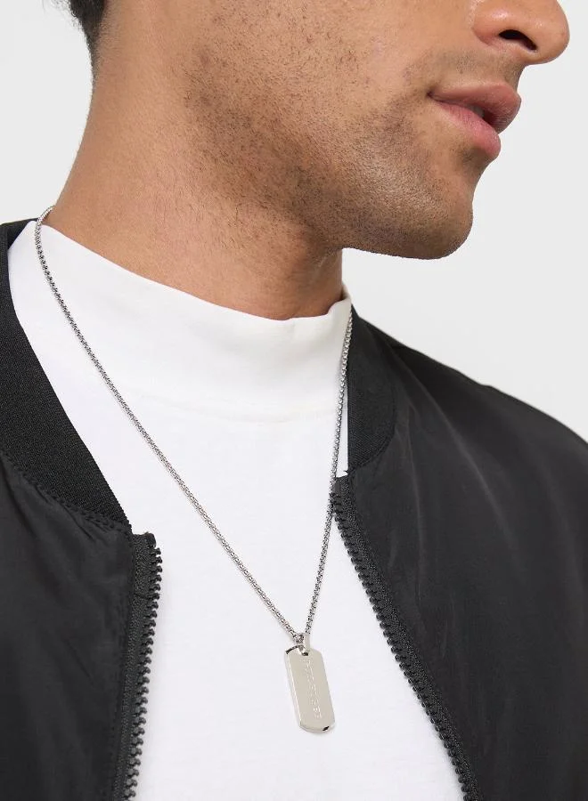 TOMMY HILFIGER Mens Pendant Necklace In Stainless Steel With An Engraved Plaque - 2790627