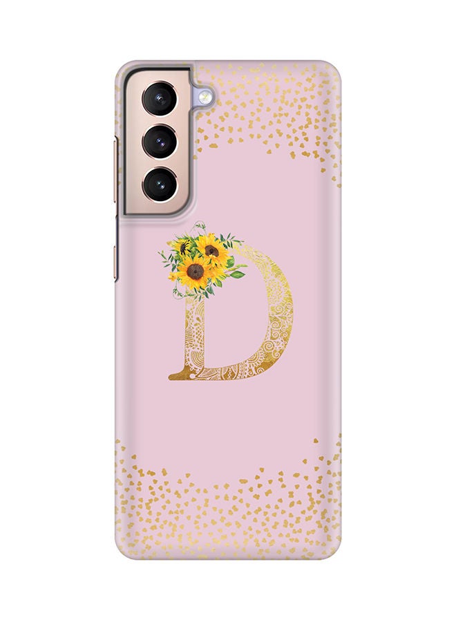 Stylizedd Monogram Slim Cover for Samsung Galaxy S21 Plus 5G Case Custom Initials Letter Floral Pattern Snap Series Mobile Cover Matte Alphabet  - D (Pink) - Image 1